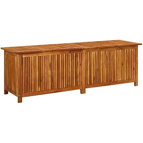 KOIECETA Akazienholz Massiv Garten Aufbewahrungsbox Auflagenbox Kissenbox Gartenbox Gartentruhe Kissentruhe Gartenmöbel Truhe Box Kiste Cover