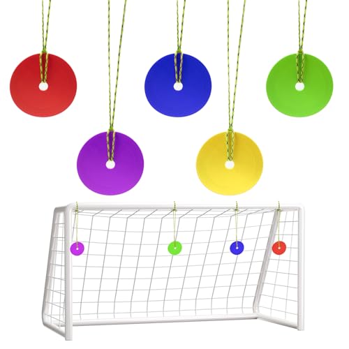 HingoFuni 5PCS Soccer Targets Shooting Goal, Agility Targets Discs Colorful Training Reactive Improving Accuracy Speed for Hockey Baseball Sports Training