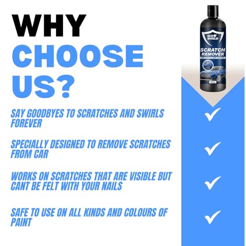 Image of EcoShield Car Scratch Removal 200ml With Microfiber Cloth | Safe For All Color Vehicle | Removes Minor To Mid Level Scratches & Swirl | Car Scratch Remover With Paint-Safe Formula | Rubbing Compound