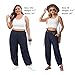 FREEOAK Womens Baggy Palazzo Pants Wide Leg Lounge Harem Bottoms Fall Spring Travel Outfits 2025 Trendy Navy Medium