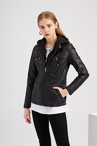 Veste en cuir synthétique confortable pour effacer l'effet du vent - 7