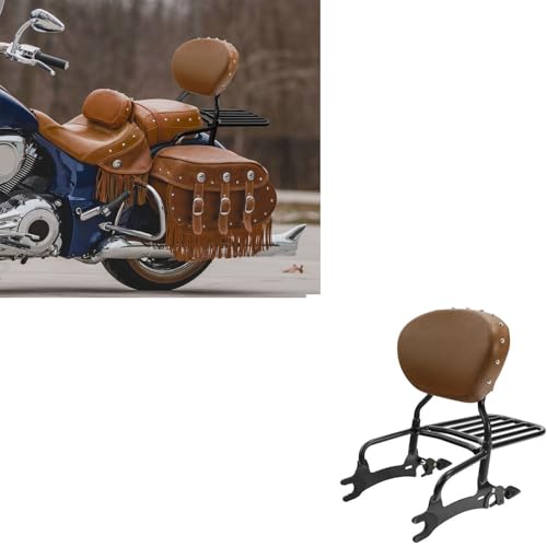 Beifahrer-Rückenlehne Sissy-Bar-Rückenlehne Und Gepäckträger Für Motorrad-Beifahrer Für Indian Für Roadmaster Elite 2020, 2018(Brown Black)