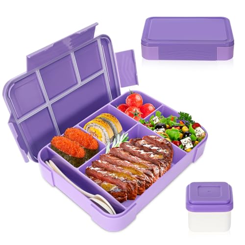 Sprifityy Brotdose Kinder mit Fächern,1330 ml auslaufsichere Lunchbox,...