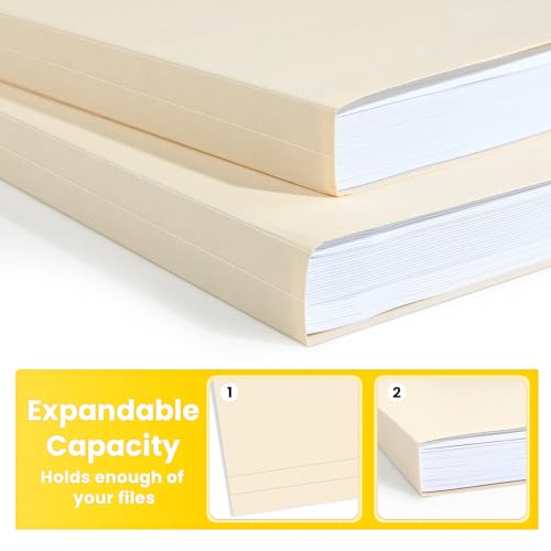 image for SUNEE File Folders, 30 Pack Manilla Folders 8.5 x 11, 1/3 Cut Tab for 