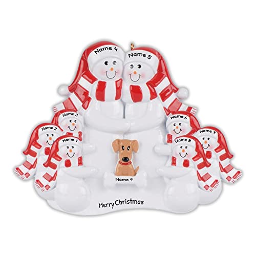 Adornos colgantes de Navidad personalizados de muñeco de nieve para árbol de Navidad personalizados 3-9 nombres para miembros de la familia Navidad 2022 Cover