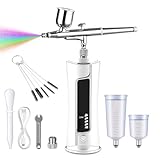 Fascinated エアブラシ充電式 エアーブラシ ガンプラ ガンダムマーカー 口径0.3㎜ プラモデル 模型 塗装 軽量 小型 (白)