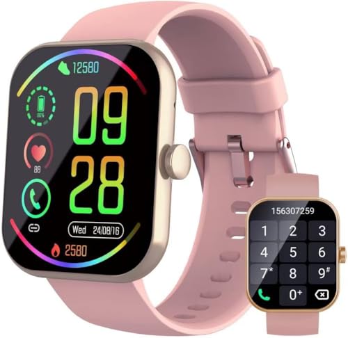 Reloj inteligente para mujer y hombre, pantalla grande de 1,91 pulgadas, pantalla grande, función de teléfono, reloj inteligente, 100 modos deportivos, podómetro, monitor de ritmo cardíaco, monitor de