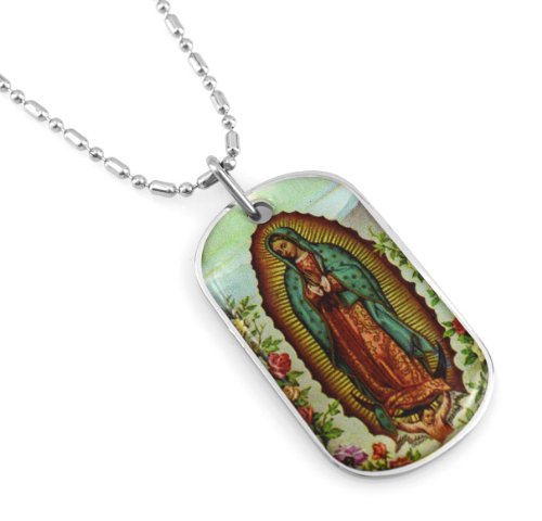 Our Lady of Guadalupe - Coated Dog Tag Necklace-With Free Chain