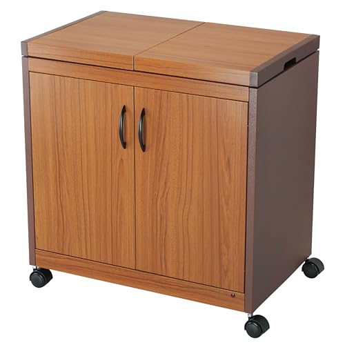 Teknix TK2HOSTT Electric Hostess Trolley Heated Food Warming Trolley with Sliding Lid & Glass Dishes in Teak