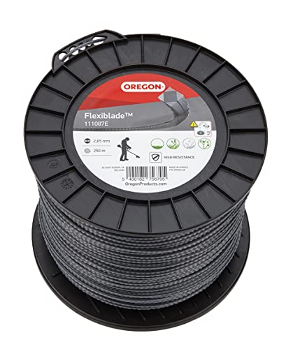 Oregon Flexiblade Serrated Heavy Duty Trimmer Line for Brambles and Undergrowth, Nylon Lines for Heavy Duty Strimmer Work - 4 mm x 110 m Long Spool (111091E)
