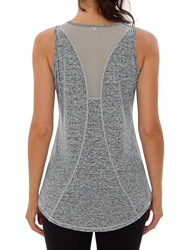 Wayleb Camiseta sin Mangas de Fitness para Mujer Espalda de Malla Chaleco Deportivo para Mujer Deportivo Yoga Tops Camisetas Tirantes para Correr