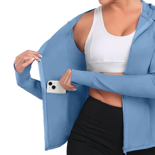 Chaqueta de entrenamiento ligera con capucha de mujer con cremallera completa 6