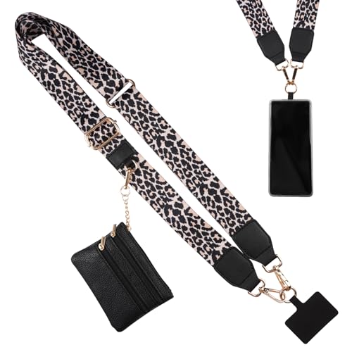 Orixo Correa para Teléfono con Bolsa con Cremallera, Correa para Móvil Universal, Correa Cruzada para Teléfono, Ajustable Cuerda para Movil, para la Vida Cotidiana, Los Viajes y Las Compras