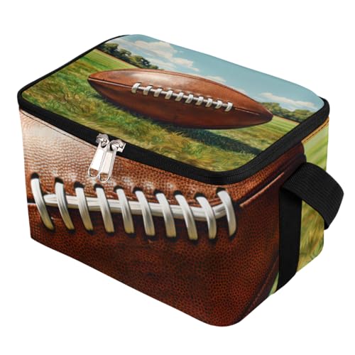 Lunch Bags for Women Men 9 Cans,Rugby Ball Hot & Cold Food Delivery Bag Insulated Grocery Bag Insulated Lunch Box Cooler Bag for Office Work Picnic Beach