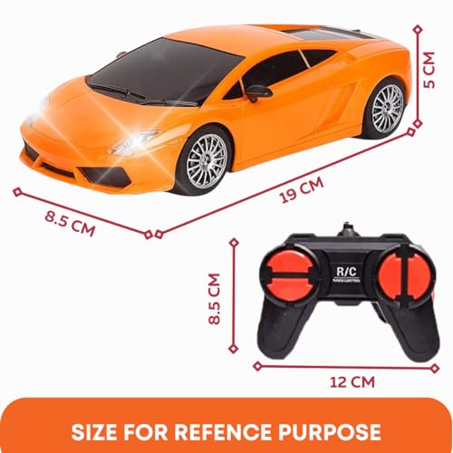 Image of KIDZYMON RC Car High Speed Mini 1:24 Scale USB Rechargeable Remote Control Car for Kids | Racing Car I Orange Colour