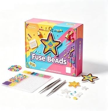 Fuse Beads Kit, 144 Colors Heat & Light Changing Beads, No Iron