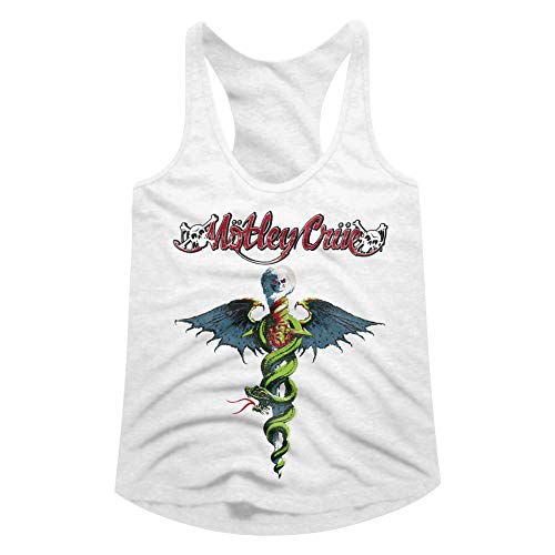 Motley Crue Rock Band Dr Feel Good Cover Art Ladies Racerback Tank Top White