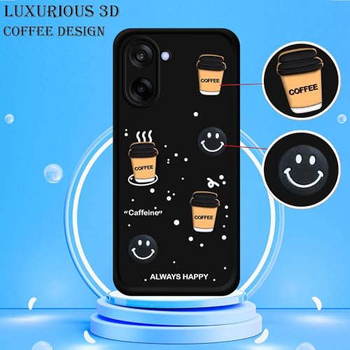 Image of Amazon Brand-Solimo Coffee Theme Back Cover for OnePlus Nord CE5 5G | Cute 3D Coffee Mug & Smile Design | Anti-Slip Matte Finish | Shockproof & Lightweight Case - Black