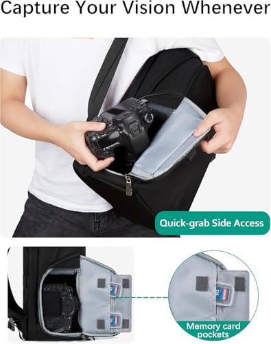 Mochila para cámara DSLR y laptop de 15.6 pulg, negra miniatura 6