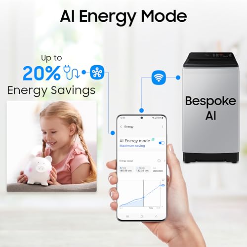 Image of Samsung Smart Choice 10 Kg, 5 Star, AI Wash, AI Energy Mode, Wi-Fi, Ecobubble, AI VRT+, Soft Closing Door, Digital Inverter, Fully-Automatic Top Load Washing Machine (WA80F10E2LTL, Lavender Gray)