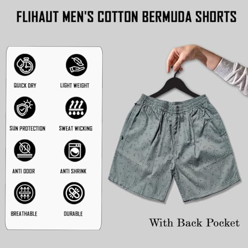 Image of Men's Cotton Shorts Waistband, Zip Fly, 1 Zip Pocket, Back Pockets (Pack of 2)