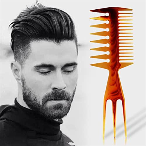 Peigne de coiffure modelant pour homme style rétro à dents larges