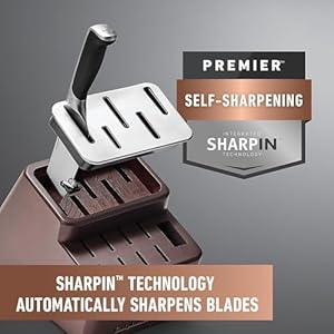 Calphalon Contemporary SharpIN Self-Sharpening Knife Set, 18 CT, Steel Calphalon Contemporary SharpIN Self Sharpening Knife Set 18 CT Steel