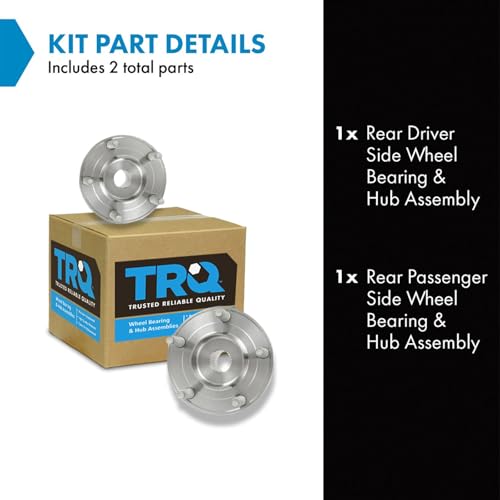 Image of TRQ Rear Driver and Passenger Side Wheel Bearing and Hub Assembly Set 2 Piece Compatible with 2007-2010 Ford Edge AWD 2007-2010 Lincoln MKX AWD