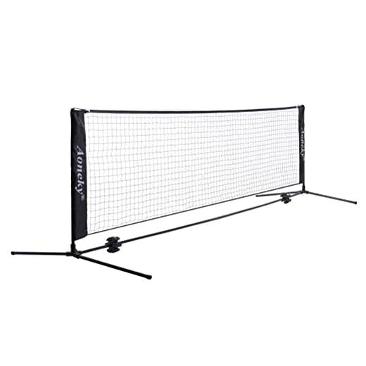 Aoneky Mini Portable Tennis Net for Driveway - Kids Soccer Tennis Net - Family Pickleball Tennis Game Toy for Boys Children Aged 6+ Years Old (10 Feet)