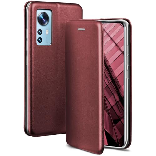 Étui Xiaomi 12 protection 360 antichoc bordeaux avec support carte