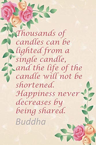 Thousands of candles can be lighted from a single candle, and the life of the candle will not be shortened.: Happiness never decreases by being ... Journal for Candle Makers and Candle Lovers