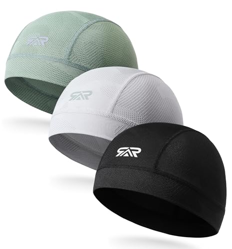THINDUST 3Pcs Camo Breathable Mesh Skull Cap Cooling MoistureWicking Motorcycle Cycling Helmet Liner Hard Hat for Men Women