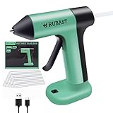 RUBAST 4V Glue Gun, Hot Glue Gun Cordless with Rapid 30s Preheat, Auto Shut-Off, Anti-drip Nozzle, and 20 Premium Glue Sticks, 2000mAh Type-C Rechargeable, Mini Glue Gun for Crafting