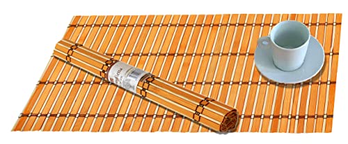 Juego de 2 manteles Individuales de bambù 30 x 40 cm Naranja/Beige