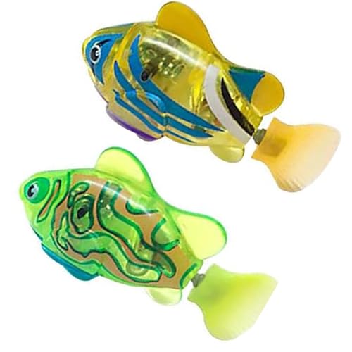 2 Pièces Poisson Robot Electronique, Jouet Bain Poisson Qui Nage, Tortue Robot Fish, Cadeaux Enfants, Batterie Electrique Poisson Aquatique