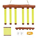 Rcxnm Reaktions-Challenge Spiel, Interaktives Fallstäbchen-Spiel mit 3 Geschwindigkeitsstufen, Braun und Gelb, mit Musik und Sprachansagen, Batteriebetrieben, Aufhängung und Wandhaken
