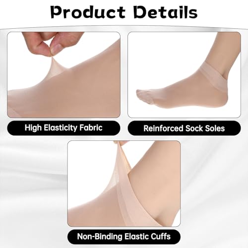 Bewudy 20Pairs Sheer Ankle Socks, Sheer Socks Women Thin Breathable Sock Soft Silky Short Silk Sock No Show Low Cut socks3