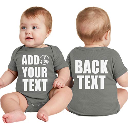 NACRE APPAREL Custom Baby Bodysuits for Boy Girl Add Your Text 2 Sides Personalized Infant Bodysuit