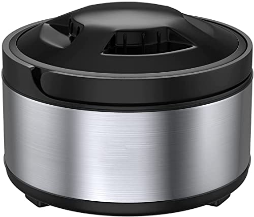Image of Stainless Steel Thermoware Casserole Double Wall Insulated Hot Pot for hot Meal| chapati| Curry| roti, Set of 3 (2500ML,3500ML and 4500ML)