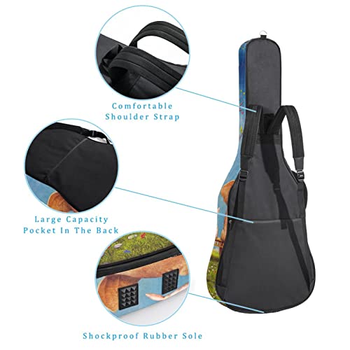 Housse de transport étanche pour guitare acoustique avec double bandoulière et poche arrière mignon de cochon et lapin… - Les Beatles, Paul McCartney, John Lennon, RIngo Starr, George Harrison Housse de transport étanche pour guitare acoustique avec double bandoulière et poche arrière mignon de cochon et lapin… – Image 4
