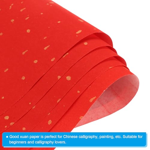 Papel de arroz para practicar caligrafía china PATIKIL de 8.7" x 8.7" en color rojo 4