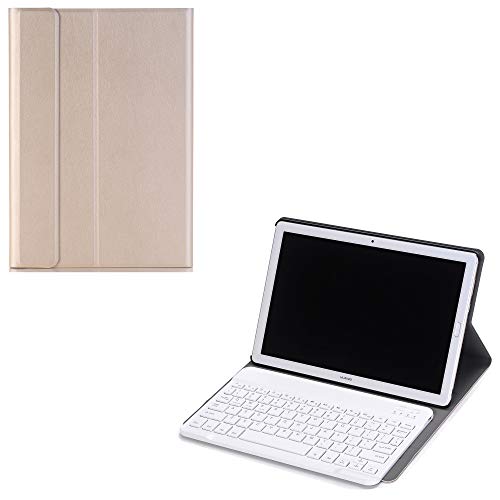 Funda tipo libro con teclado inalámbrico para Huawei MediaPad T3 10, funda protectora sintética...