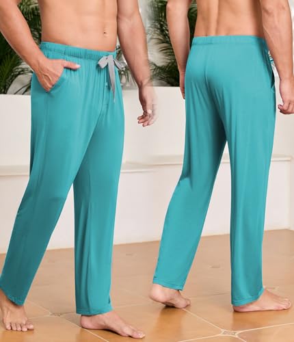Image of CF Mens Pajama Pants Lightweight Bamboo Rayon Lounge Pants Soft Comfy Sleep Bottoms Long Pajama Pants with Pockets 2 Pack