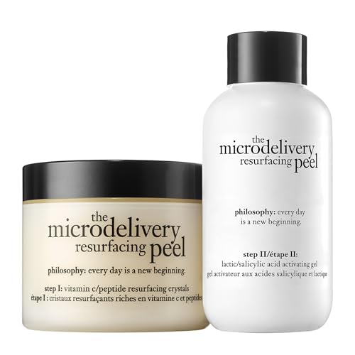 philosophy microdelivery at-home vitamin c peptide peel 120ml, lactic and salicylic acid peel