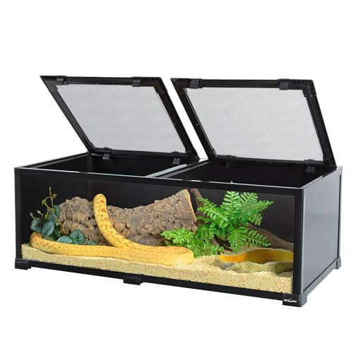 REPTIZOO Terrário de vidro para répteis de 34 galões, terrário de cobra de 91,4 cm x 45,7 cm x 30,5
