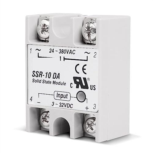Relais SSR 40DA Commutation Silencieuse sans Étincelle Module Entrée CC 3-32V Sortie CA 24-380V pour Commande