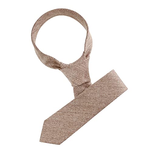 Allegra K Men's Self Tied Solid Color Formal Casual Skinny Necktie One Size Light Brown #TOP14