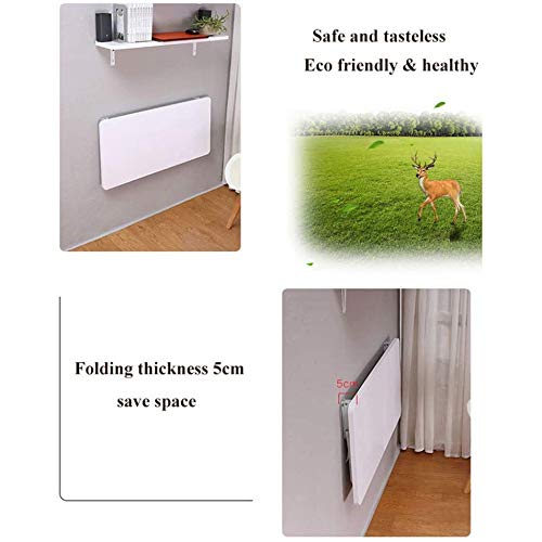 Bureau d'ordinateur mural blanc, table pliante gain de place 60x50 - 6