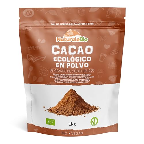 Cacao Ecológico en Polvo 1 Kg. Organic. Bio, Natural y Puro producido a partir de Granos de Cacao...