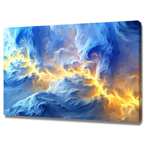 Tableau nuage abstrait haut de gamme encadré peinture d'art mural 50x70